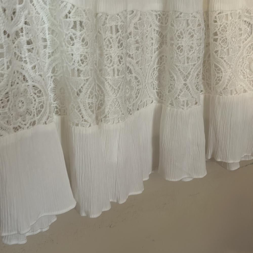 Lane Bryant White Tiered Bohemian Style Skirt - Picture 4 of 9